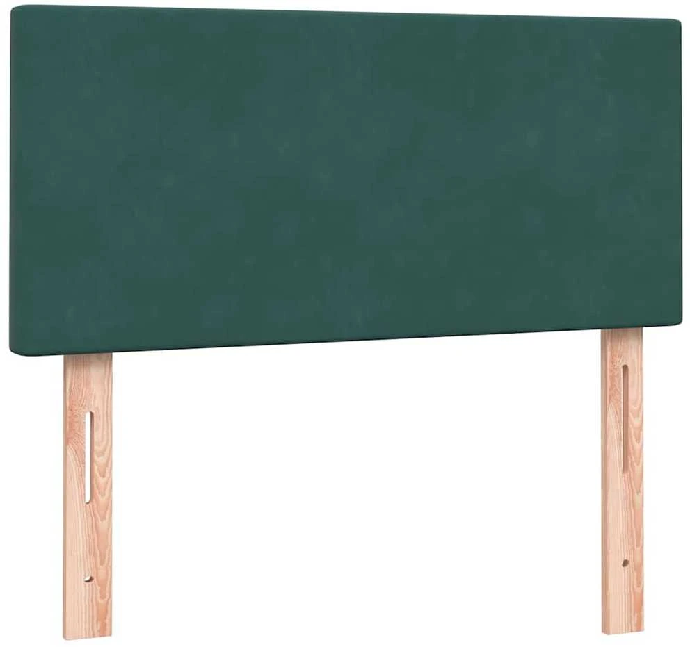 Lova su spyruoklėmis ir čiužiniu, žalia, 80x220 cm, aksomas