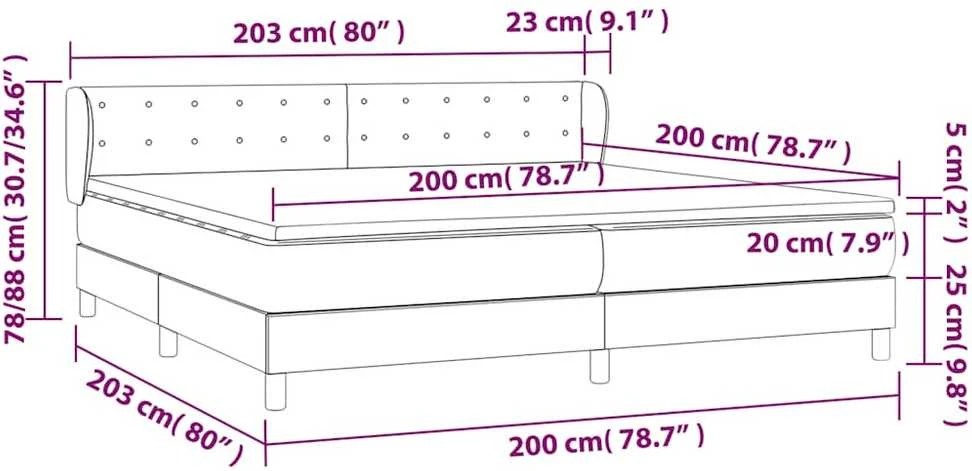 Lova su spyruoklėmis ir čiužiniu, žalia, 200x200 cm, aksomas