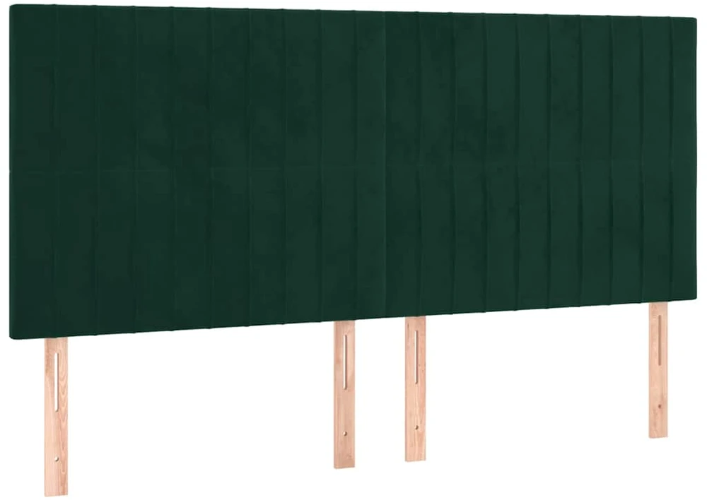 Lova su spyruoklėmis ir čiužiniu, žalia, 200x200 cm, aksomas