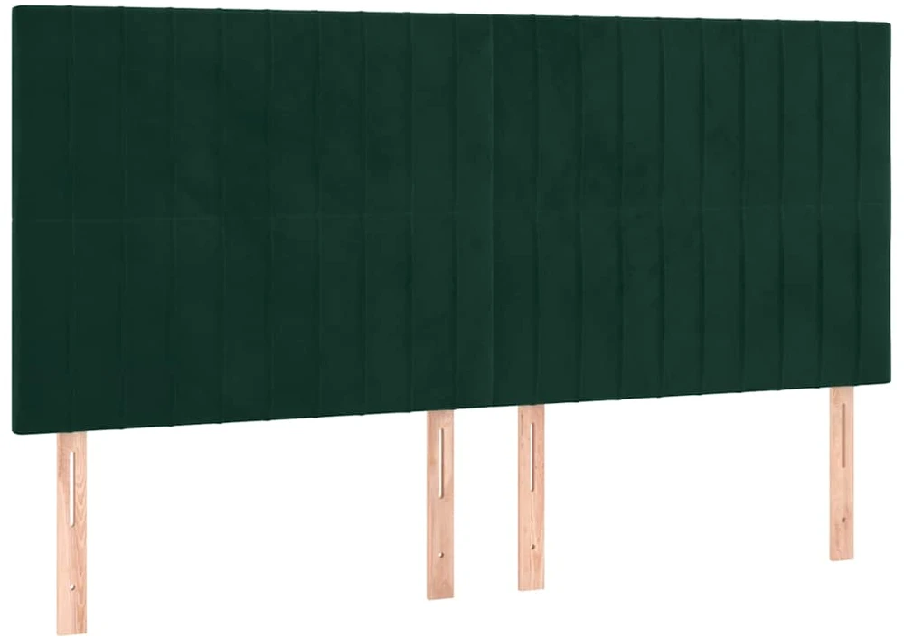 Lova su spyruoklėmis ir čiužiniu, žalia, 200x200 cm, aksomas