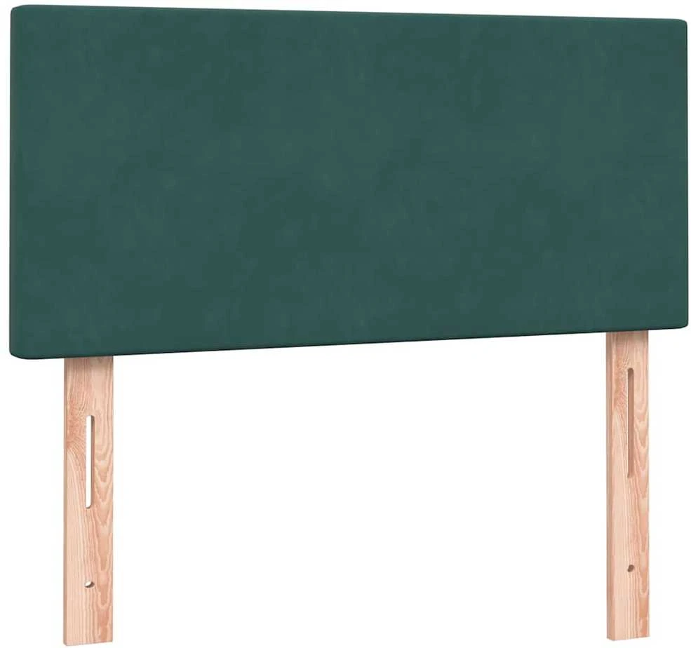 Lova su spyruoklėmis ir čiužiniu, žalia, 80x220 cm, aksomas