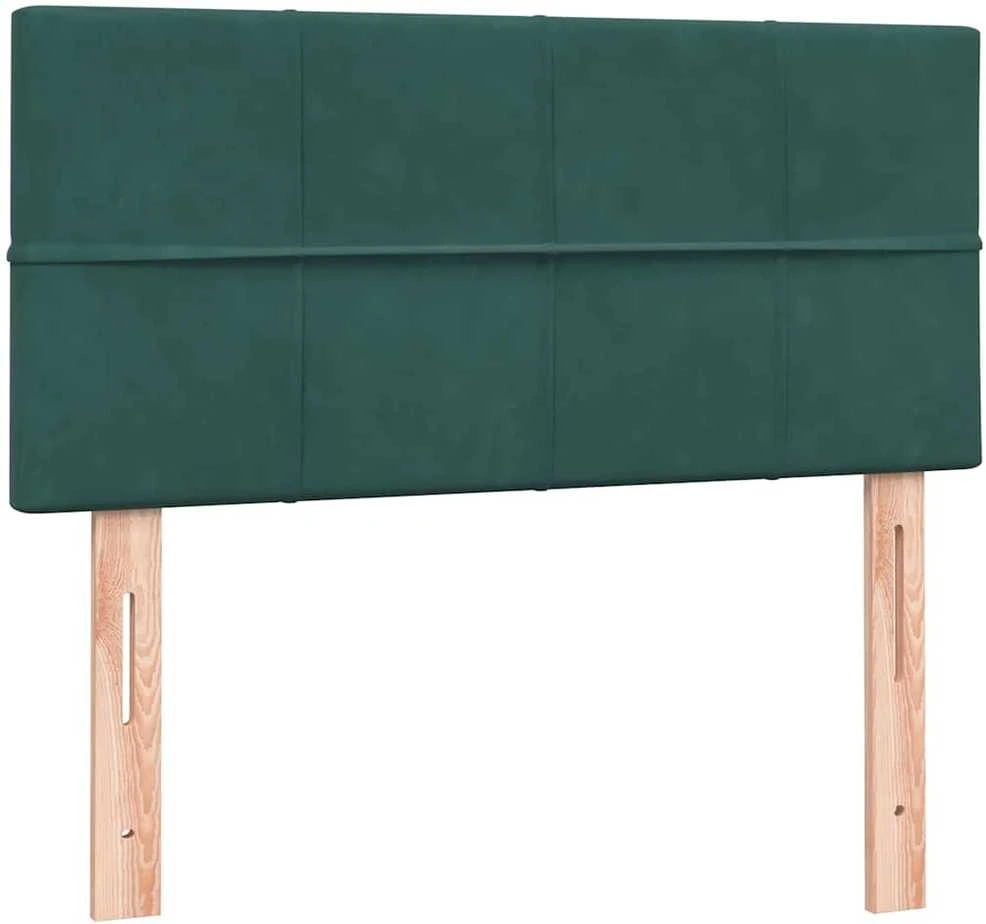 Lova su spyruoklėmis ir čiužiniu, žalia, 80x220 cm, aksomas