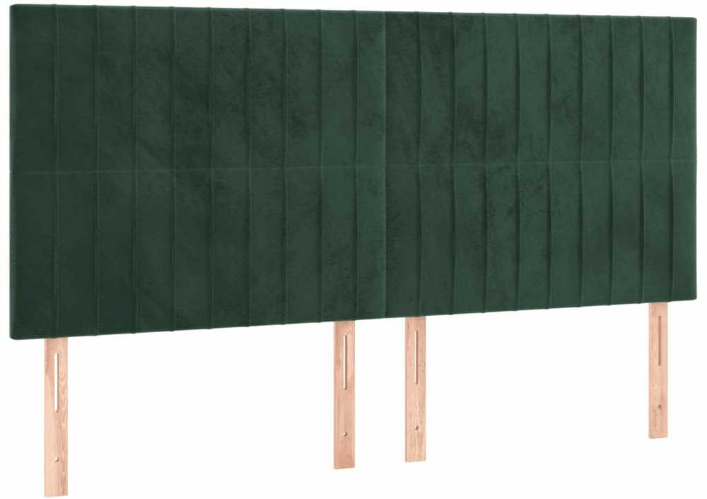 Lova su spyruoklėmis ir čiužiniu, žalia, 200x200 cm, aksomas