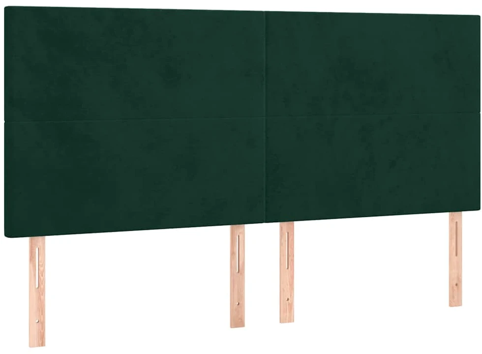 Lova su spyruoklėmis ir čiužiniu, žalia, 200x200 cm, aksomas