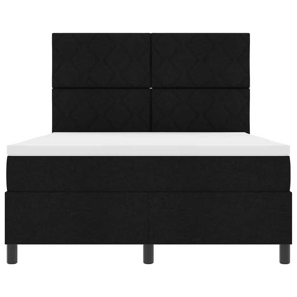 Kiemas lova su LED juostelėmis Juoda 140 x 200 cm audinys