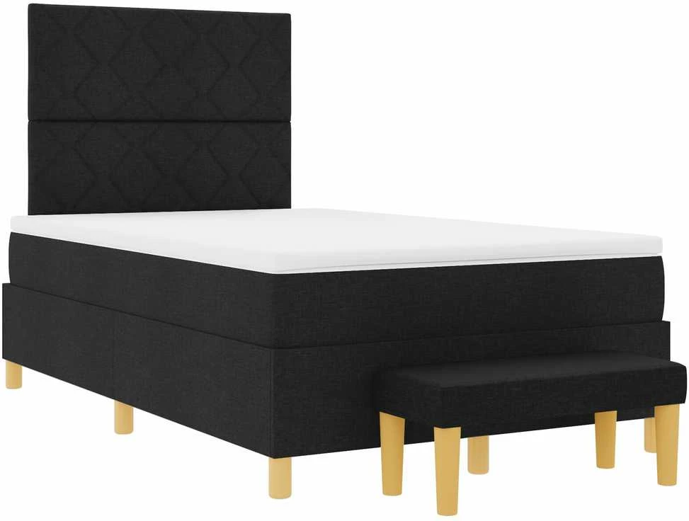 Kiemas lova su pagalve su galvūgalio Juoda 200 x 120 cm audinys