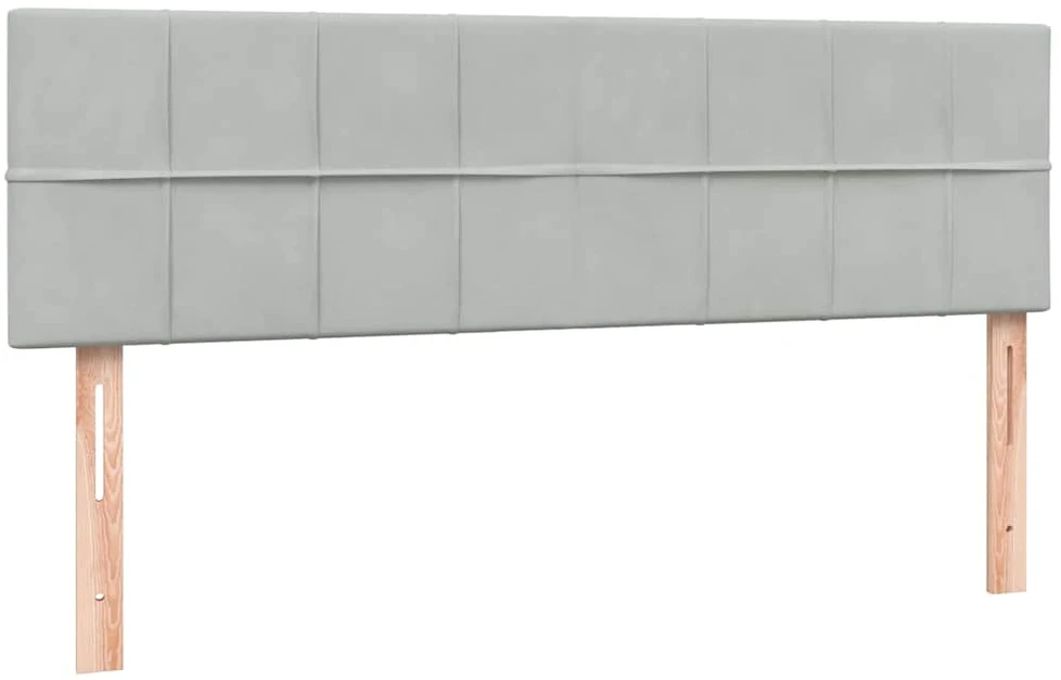 Lova su spyruokliniu/čiužiniu/LED, šviesiai pilka, 160x210 cm, aksomas