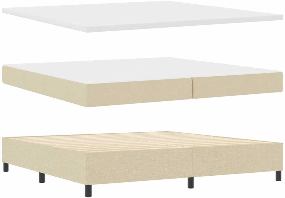 Kiemas lova su galvūgalio Kreminė 200 x 200 cm audinys