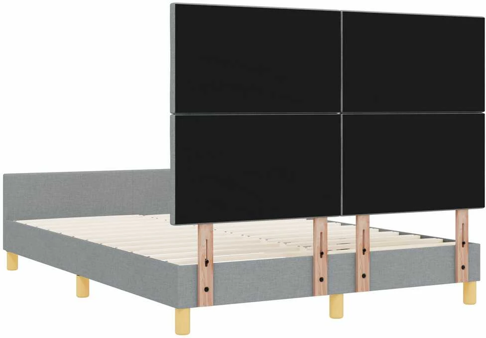 Lovos rėmas su galvūgalio Šviesiai pilka 160 x 200 cm audinys