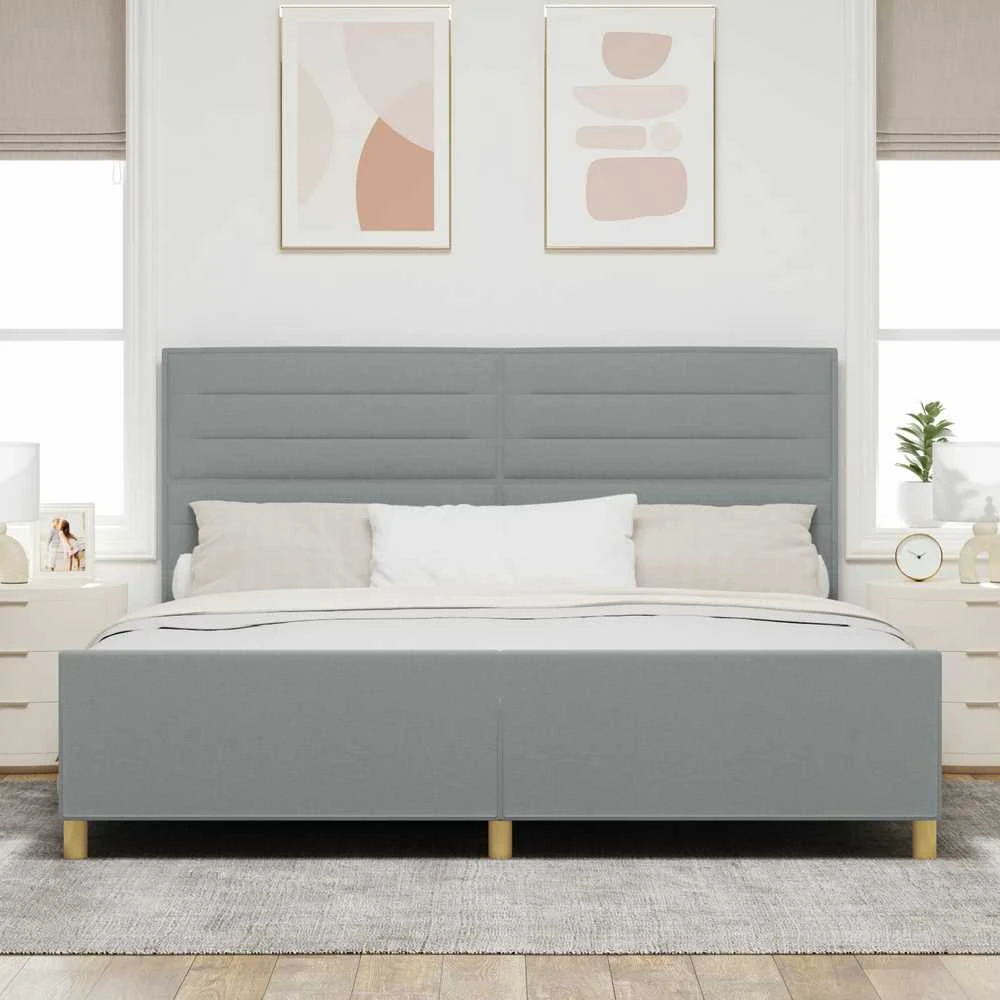 Lovos rėmas su galvūgalio Šviesiai pilka 200 x 200 cm audinys