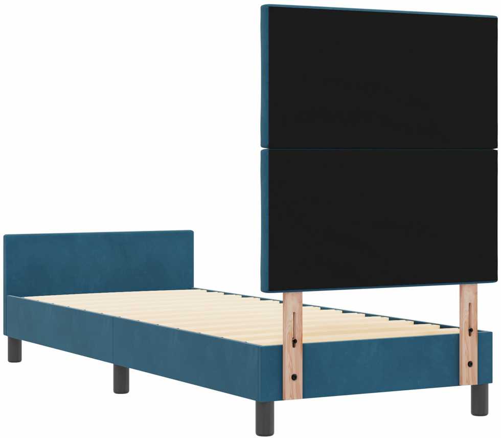 Kiemas lova su galvūgalio Tamsiai mėlyna 80 x 200 cm Aksomas