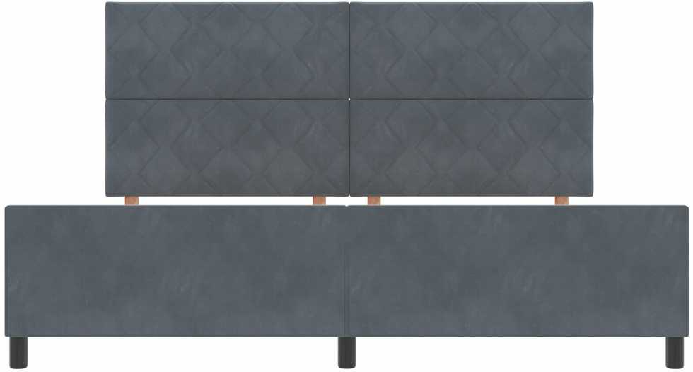 Kiemas lova su galvūgalio Tamsiai pilka 200 x 200 cm Aksomas