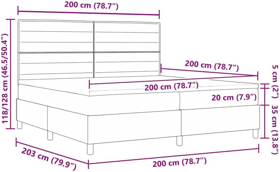 Kiemas lova su galvūgalio Tortora 200 x 200 cm audinys