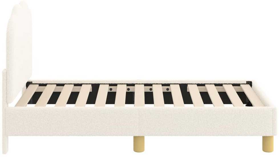 Lova Vaikiška Lovo Rėmas su Galvūgaliu Kreminė 70 x 140 cm Bouclé