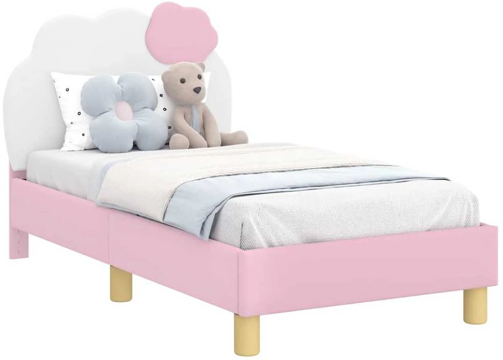Lova Vaikiška Lovo Rėmas su Galvūgaliu Rožinė 70 x 140 cm PU