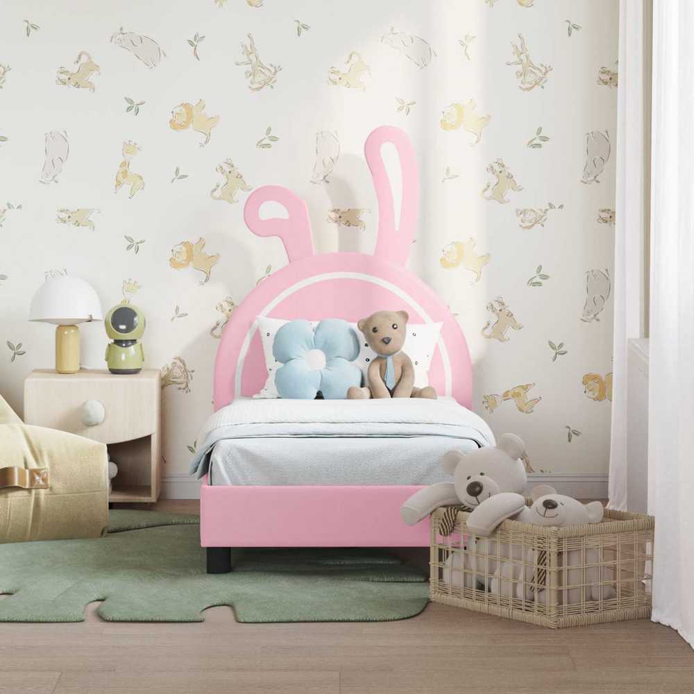 Lova Vaikiška Lovo Rėmas su Galvūgaliu Rožinė 70 x 140 cm PU