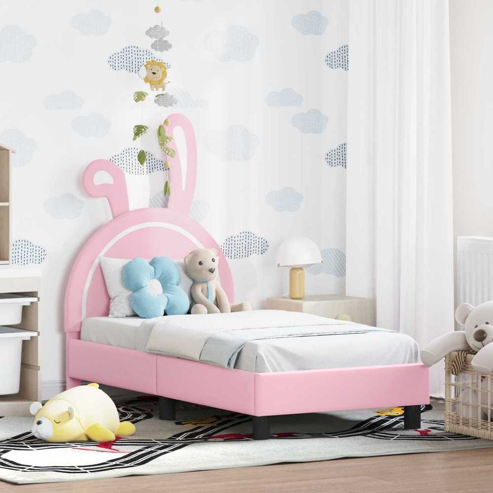 Lova Vaikiška Lovo Rėmas su Galvūgaliu Rožinė 70 x 140 cm PU