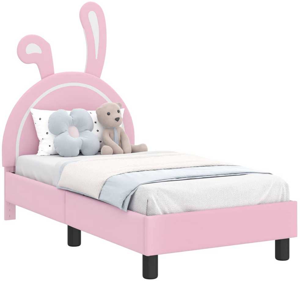 Lova Vaikiška Lovo Rėmas su Galvūgaliu Rožinė 70 x 140 cm PU