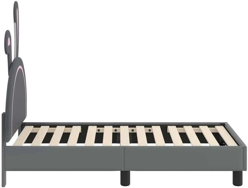 Lova Vaikiška Lovo Rėmas su Galvūgaliu Šviesiai pilka 70 x 140 cm PU