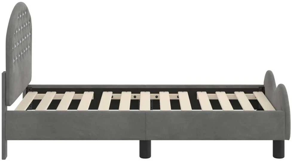 Lova Vaikiška Lovo Rėmas su Galvūgaliu Tamsiai pilka 70 x 140 cm