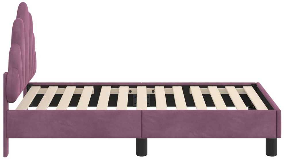 Lova Vaikiška Lovo Rėmas su Galvūgaliu Violetinė 70 x 140 cm Aksomas