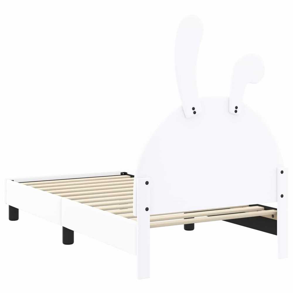 Lova Vaikiška lovos konstrukcija su galvūgaliu Balta 80 x 160 cm PU