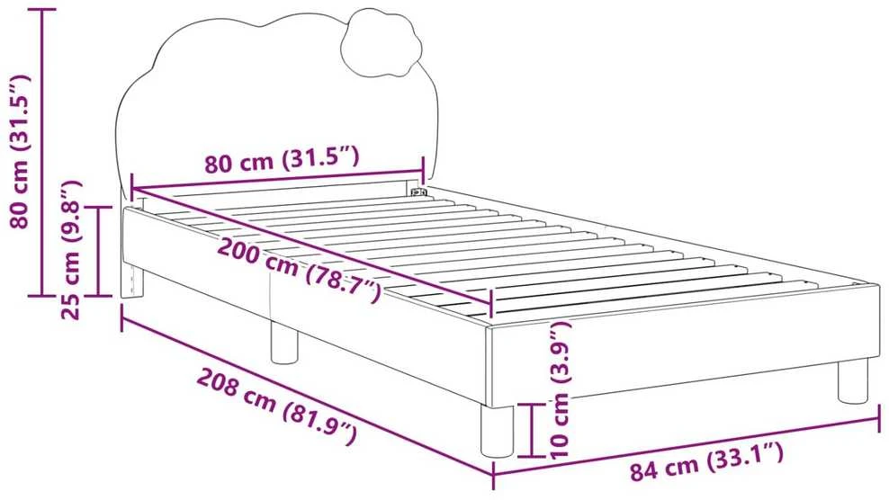 Lova Vaikiška lovos konstrukcija su galvūgaliu Rožinė 80 x 200 cm PU
