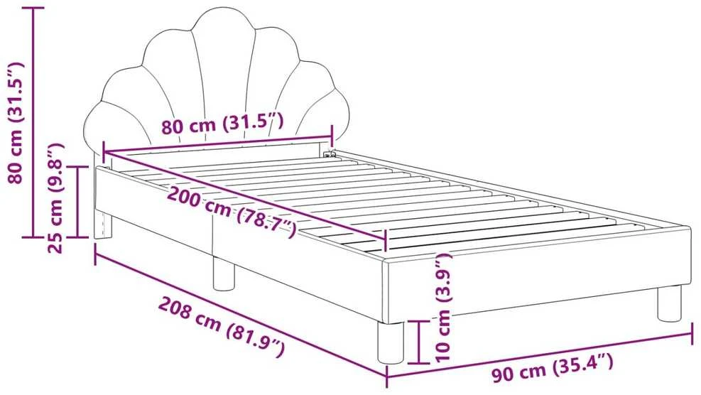 Lova Vaikiška lovos konstrukcija su galvūgaliu Juoda 80 x 200 cm