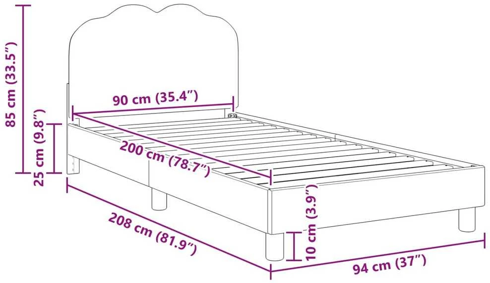 Lova Vaikiška lovos konstrukcija su galvūgaliu Kreminė 90 x 200 cm