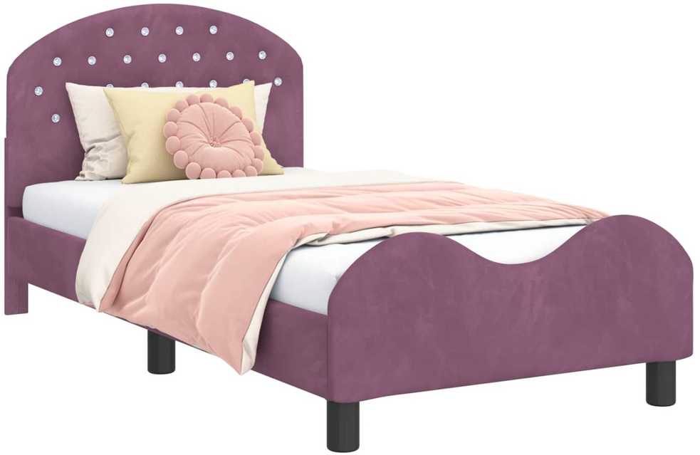 Lova Vaikiška lovos konstrukcija su galvūgaliu Violetinė 80 x 160 cm