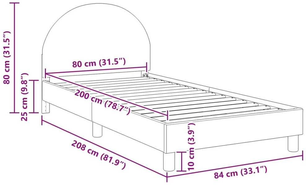 Lova Vaikiška lovos konstrukcija su galvūgaliu Kreminė 80 x 200 cm