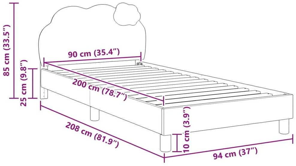 Lova Vaikiška lovos konstrukcija su galvūgaliu Rožinė 90 x 200 cm PU