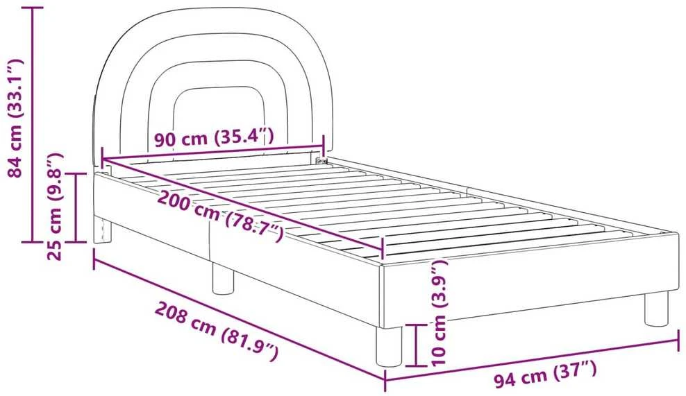 Lova Vaikiška lovos konstrukcija su galvūgaliu Kreminė 90 x 200 cm