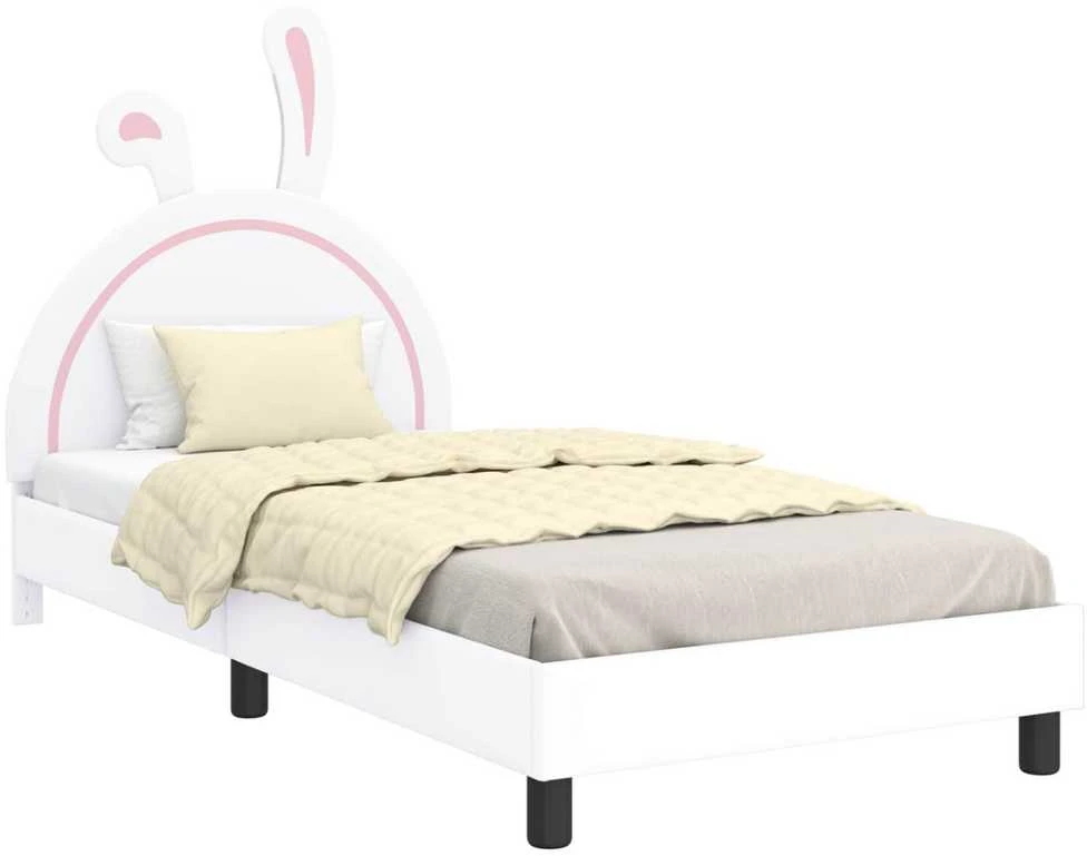 Lova Vaikiška lovos konstrukcija su galvūgaliu Balta 90 x 190 cm PU