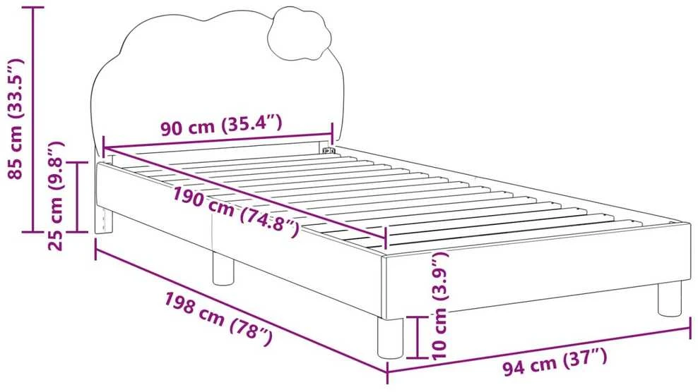 Lova Vaikiška lovos konstrukcija su galvūgaliu Mėlyna 90 x 190 cm PU