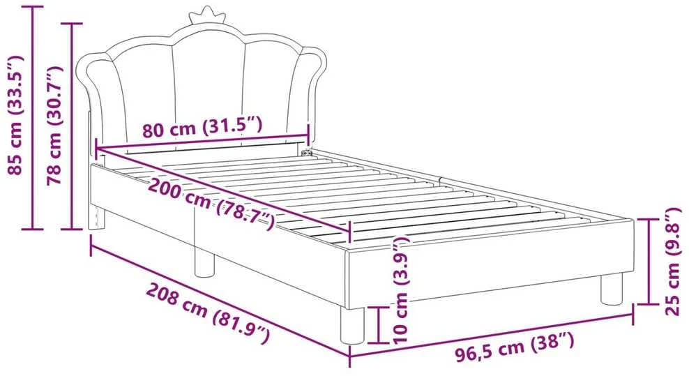Lova Vaikiška lovos konstrukcija su galvūgaliu Rožinė 80 x 200 cm PU