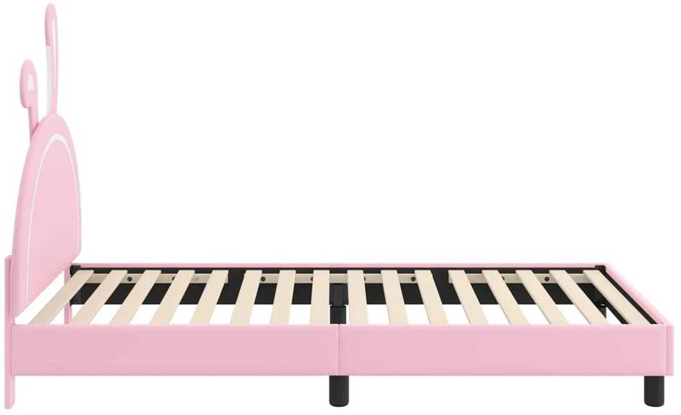 Lova Vaikiška lovos konstrukcija su galvūgaliu Rožinė 90 x 200 cm PU