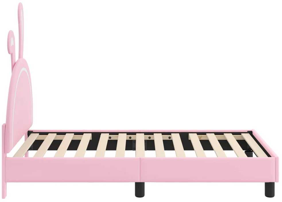 Lova Vaikiška lovos konstrukcija su galvūgaliu Rožinė 80 x 160 cm PU