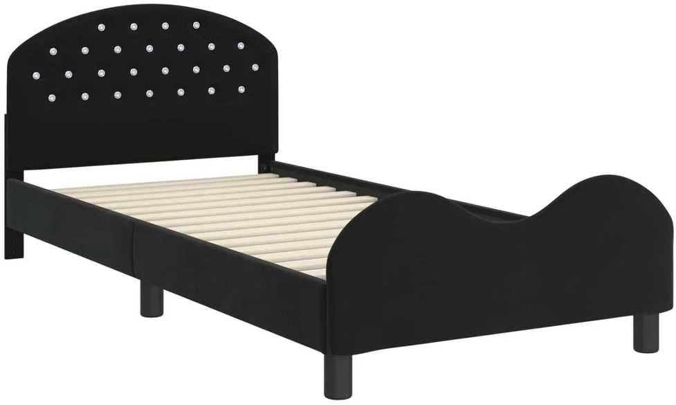 Lova Vaikiška lovos konstrukcija su galvūgaliu Juoda 90 x 190 cm