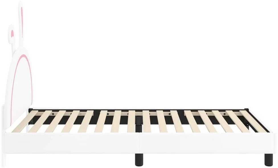 Lova Vaikiška lovos konstrukcija su galvūgaliu Balta 80 x 200 cm PU