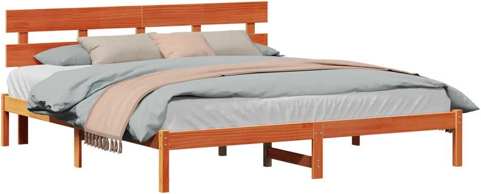 Lovos rėmas Ruda 200 x 200 cm Pušies medienos masyvas