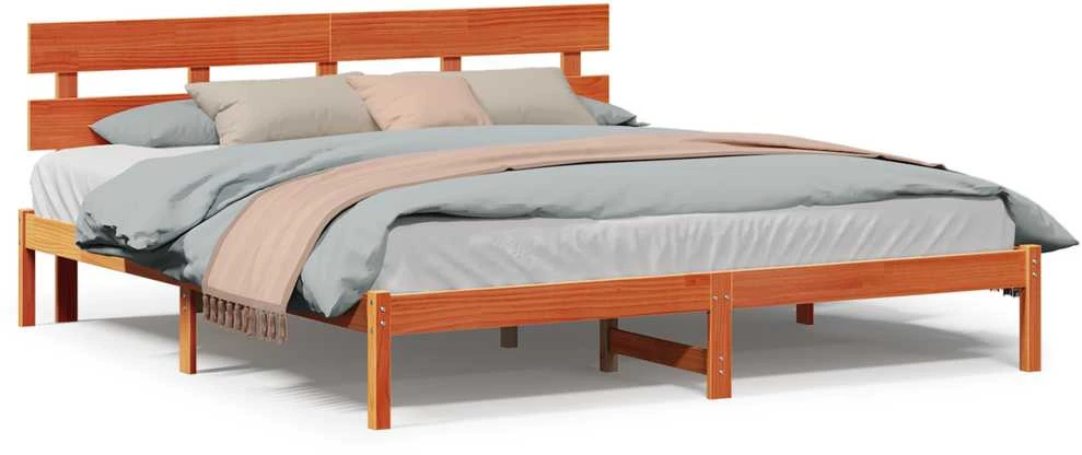 Lovos rėmas Ruda 200 x 200 cm Pušies medienos masyvas