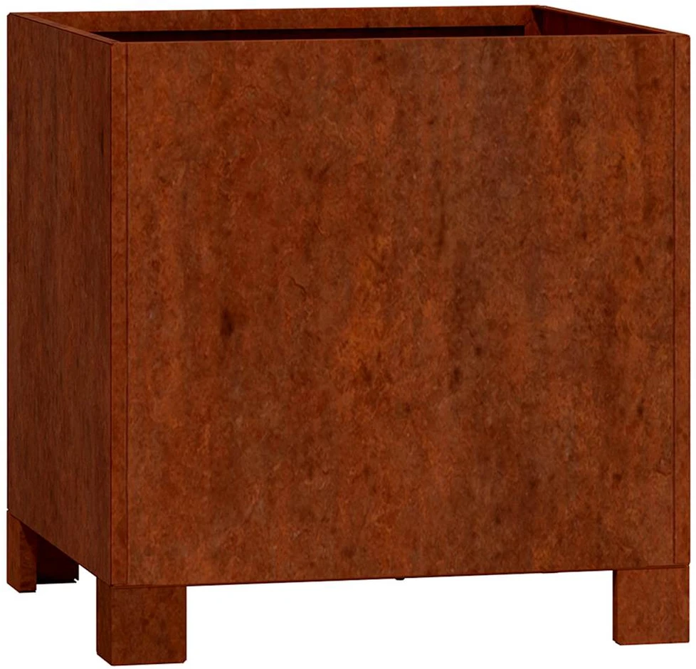 Loveliai su kojelėm, 2vnt., rūdžių, 32x30x33cm, Corten plienas