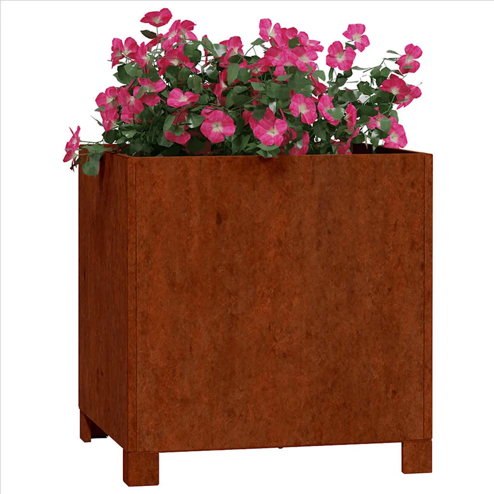 Loveliai su kojelėm, 2vnt., rūdžių, 42x40x43cm, Corten plienas
