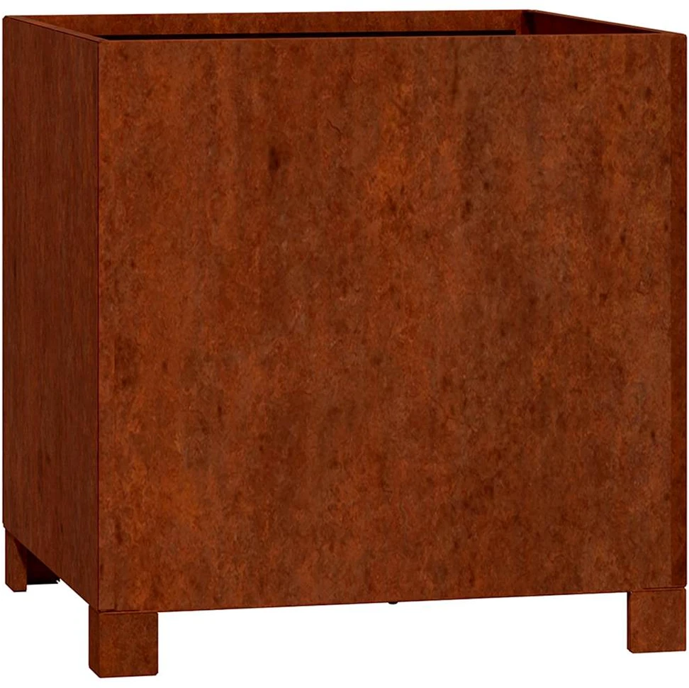 Loveliai su kojelėm, 2vnt., rūdžių, 42x40x43cm, Corten plienas