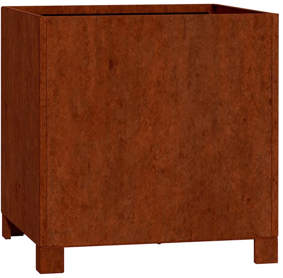 Loveliai su kojelėm, 2vnt., rūdžių, 42x40x43cm, Corten plienas