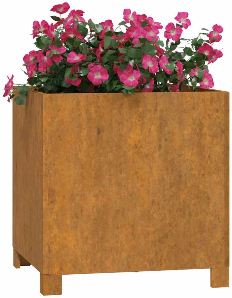 Loveliai su kojelėm, 2vnt., rūdžių, 42x40x43cm, Corten plienas