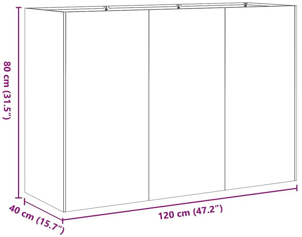 Lovelis, 120x40x80cm, nerūdijantis plienas