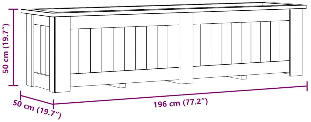 Lovelis, 196x50x50cm, impregnuota pušies mediena