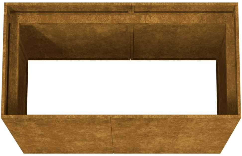 Lovelis, 40x80x80cm, Corten plienas